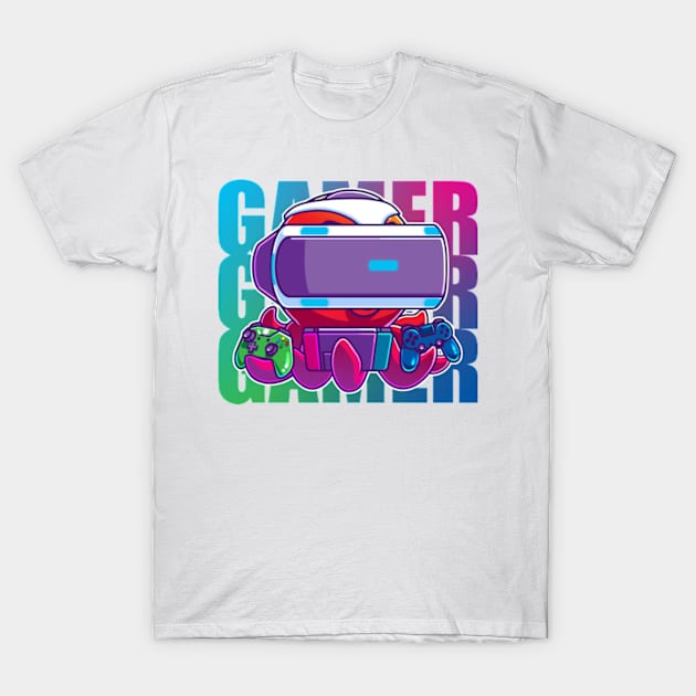 Octo-Kun Gamer T-Shirt by BakaNeko